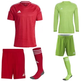 ADIDAS TIRO 23 COMPETITION MATCH PREMIUM SS KIT BUNDLE TEAM POWER RED/WHITE