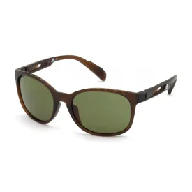 Adidas Unisex Sunglasses - Matte Dark Brown Frame Green Lens | ADIDAS SP0011 49N