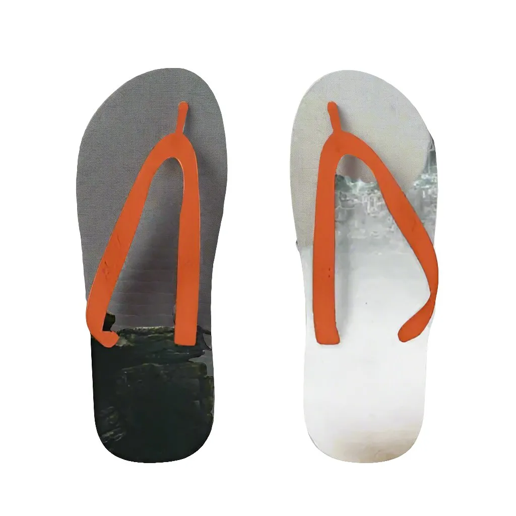 Adult Flip Flops with Custom Printed Fabric and Durable Non-Crumble Foam