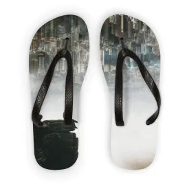 Adult Flip Flops with Custom Printed Fabric and Durable Non-Crumble Foam