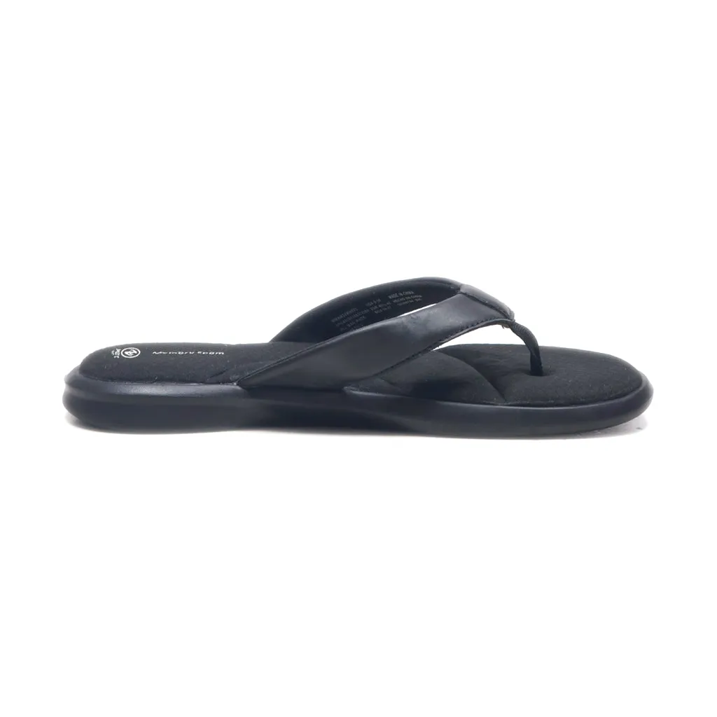 Athletic Works Flip Flops Leather Black Colour For Women