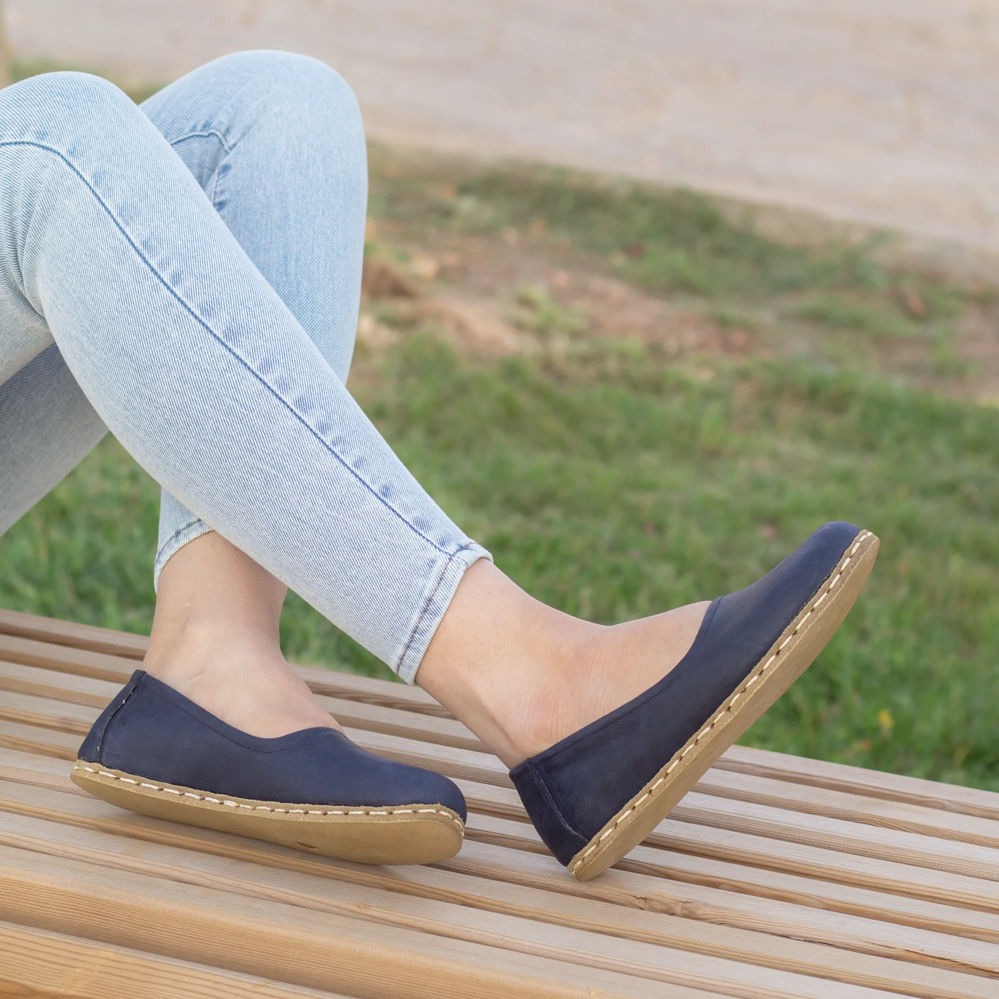 Barefoot Flat Shoes Navy Blue for Women