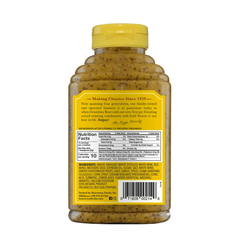 Beaver Brand Deli Mustard, 12.5 oz