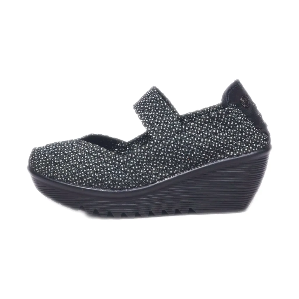 Bernie Mev Wedge Sandals Fabric Black Colour For Women