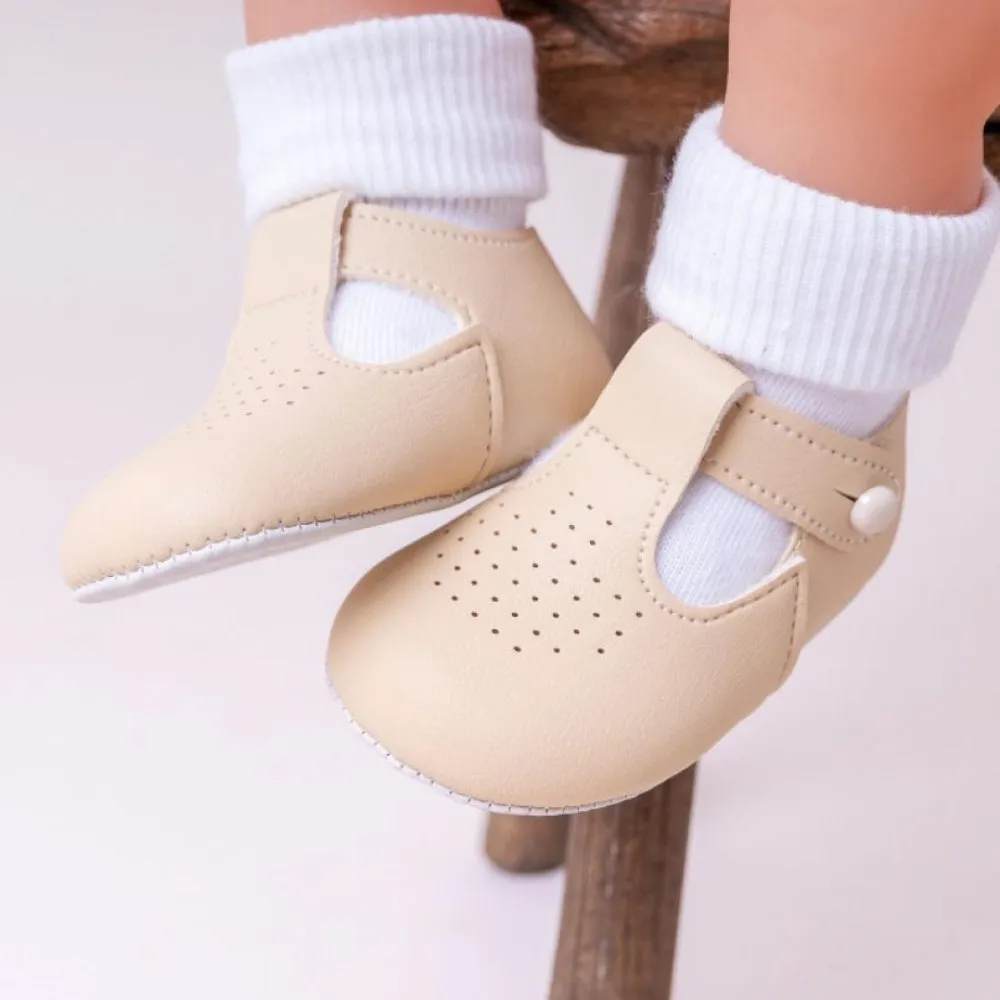 Boys Sand Soft Soled Pram Shoes