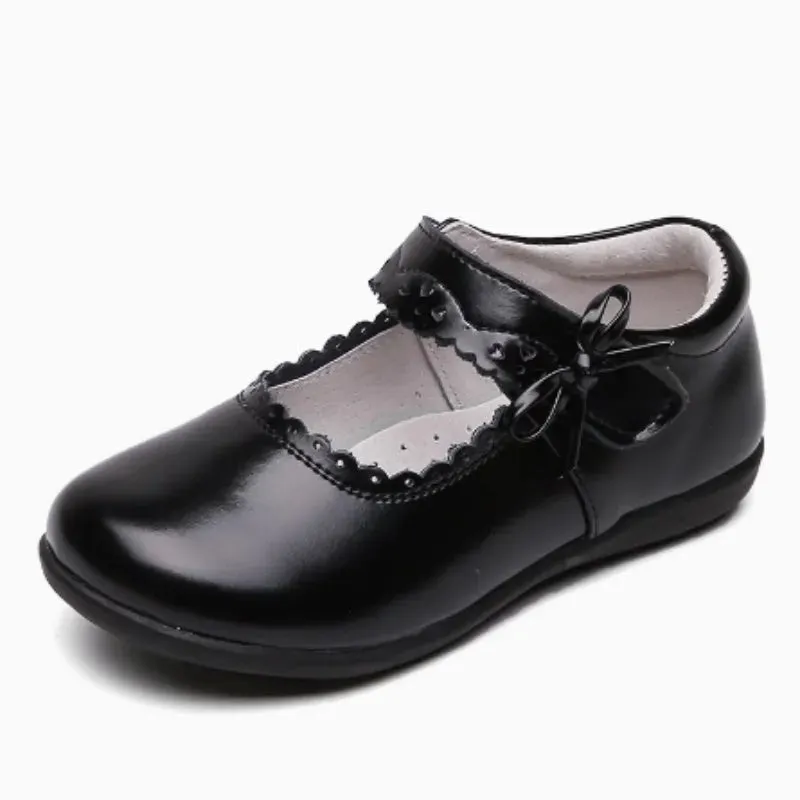 British Girls' Leather Shoes Soft Soled Single Shoes