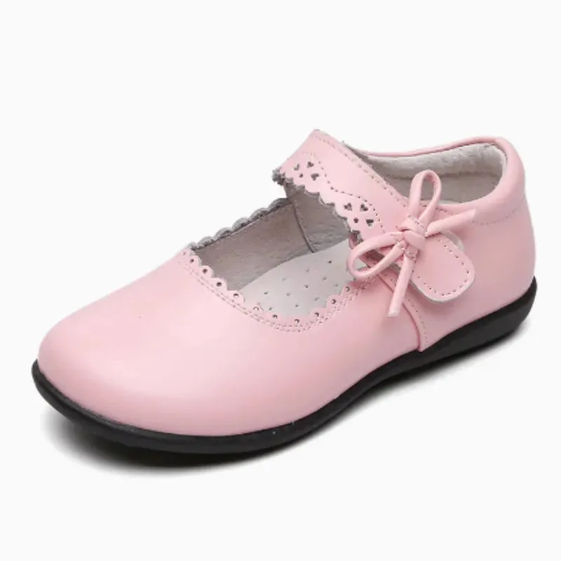 British Girls' Leather Shoes Soft Soled Single Shoes