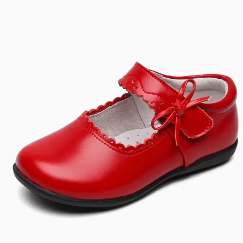 British Girls' Leather Shoes Soft Soled Single Shoes