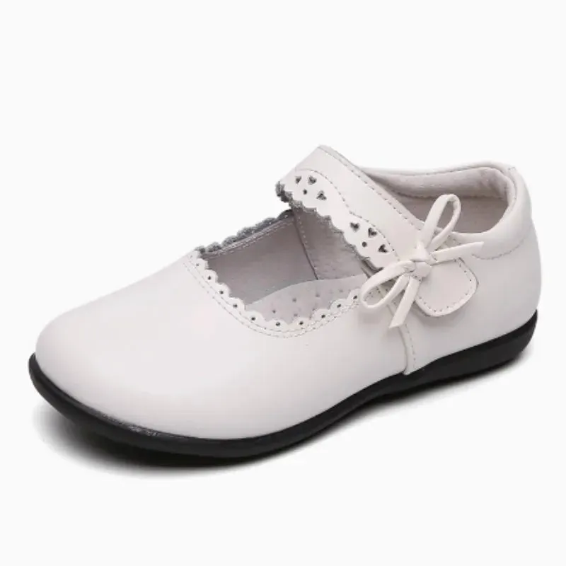 British Girls' Leather Shoes Soft Soled Single Shoes