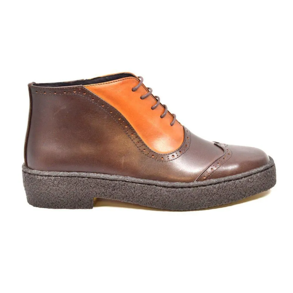 British Walkers Playboy Men's Tan and Brown Leather High Top Wingtips