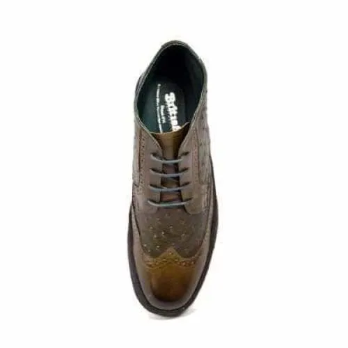 British Walkers Playboy Wingtips Limited Edition Men's Olive Green Ostrich Leather High Top Boots