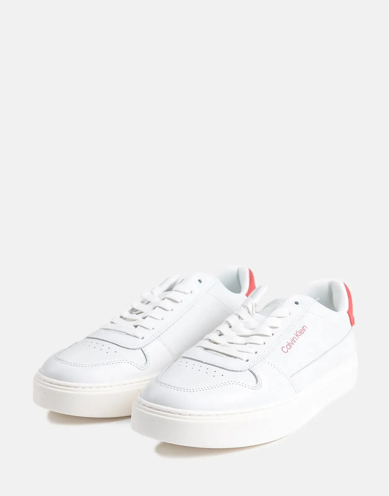 Calvin Klein Low Top Lace Up White Sneakers