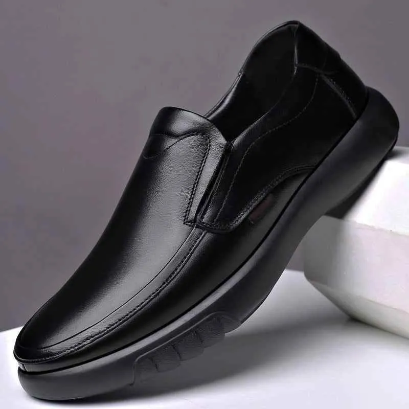 Canvas Men's Casual Shoes 2021 Microfiber & Genuine Leather Rubber Sole Business Loafers Shoes