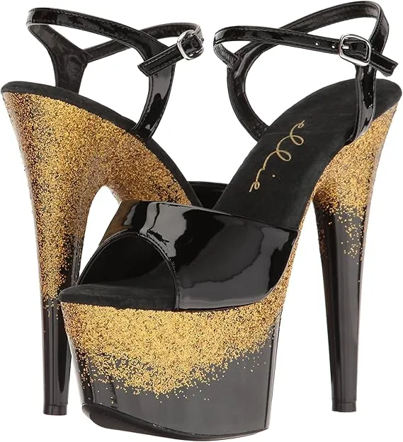 Cari-709 Glitter 7" Platform Sandals