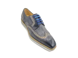 Carrucci Men's Grey Wingtip Shoe oxford lace-Up Loafer KS515-35