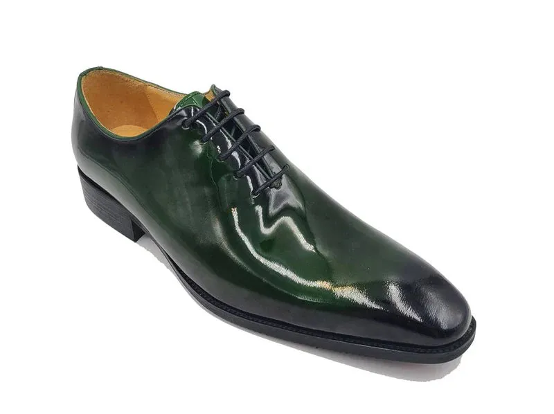 Carrucci Olive Green Patent Leather Oxford Fashion Design Style No: KS503-101P