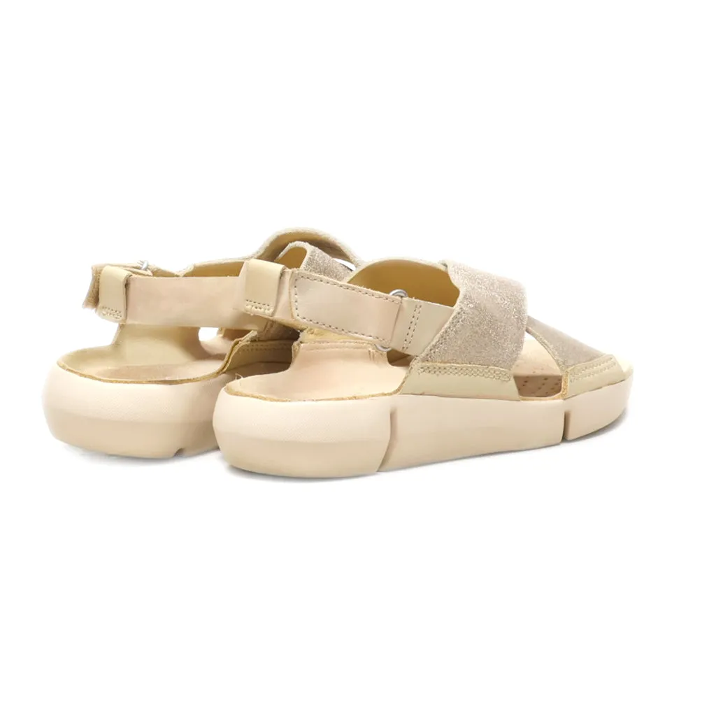 Clarks Platform Sandals Leather Beige Colour For Women