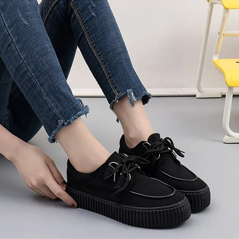 Comfy Lace-Up Platform Shoes