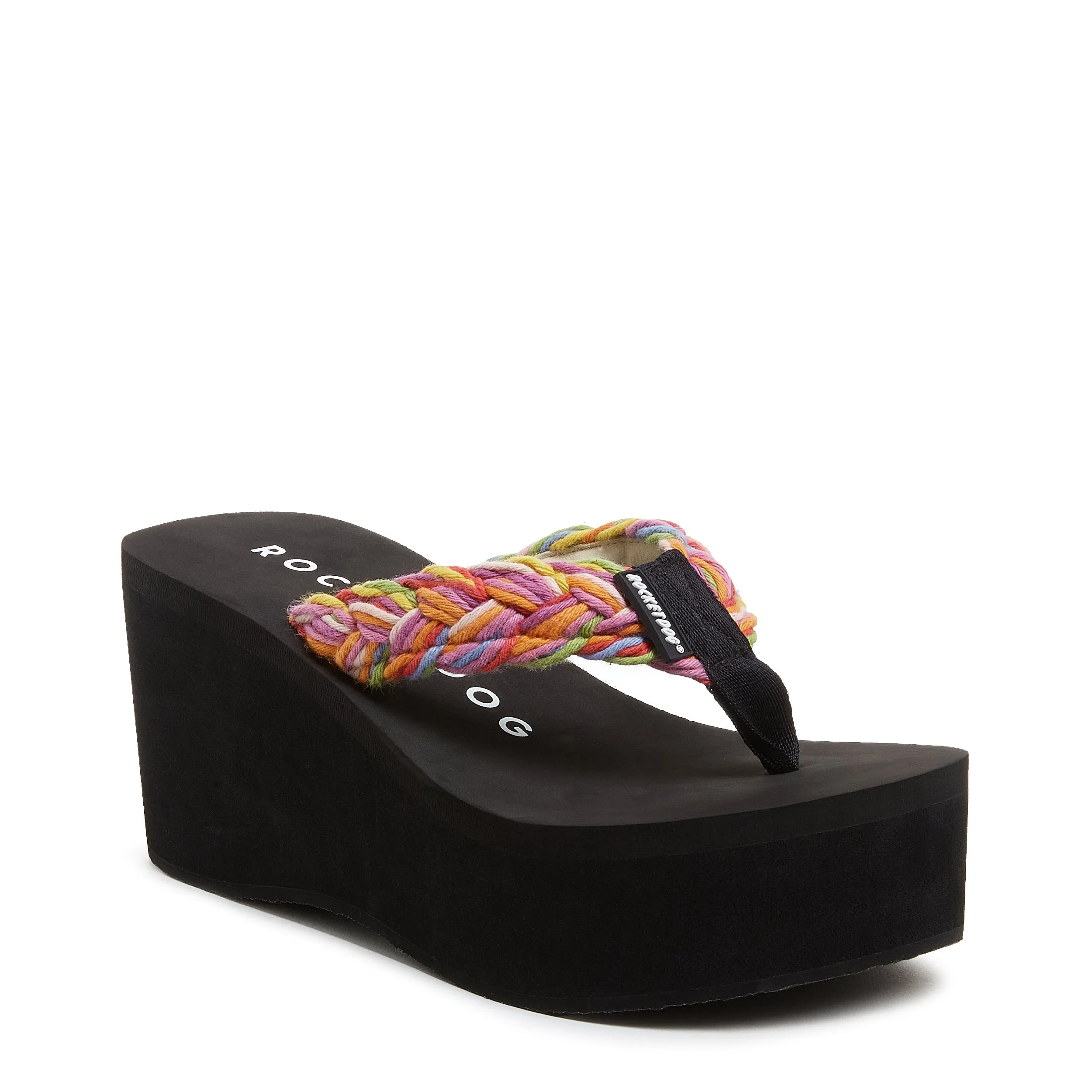 Crush Rainbow Braided Platform Flip-Flops