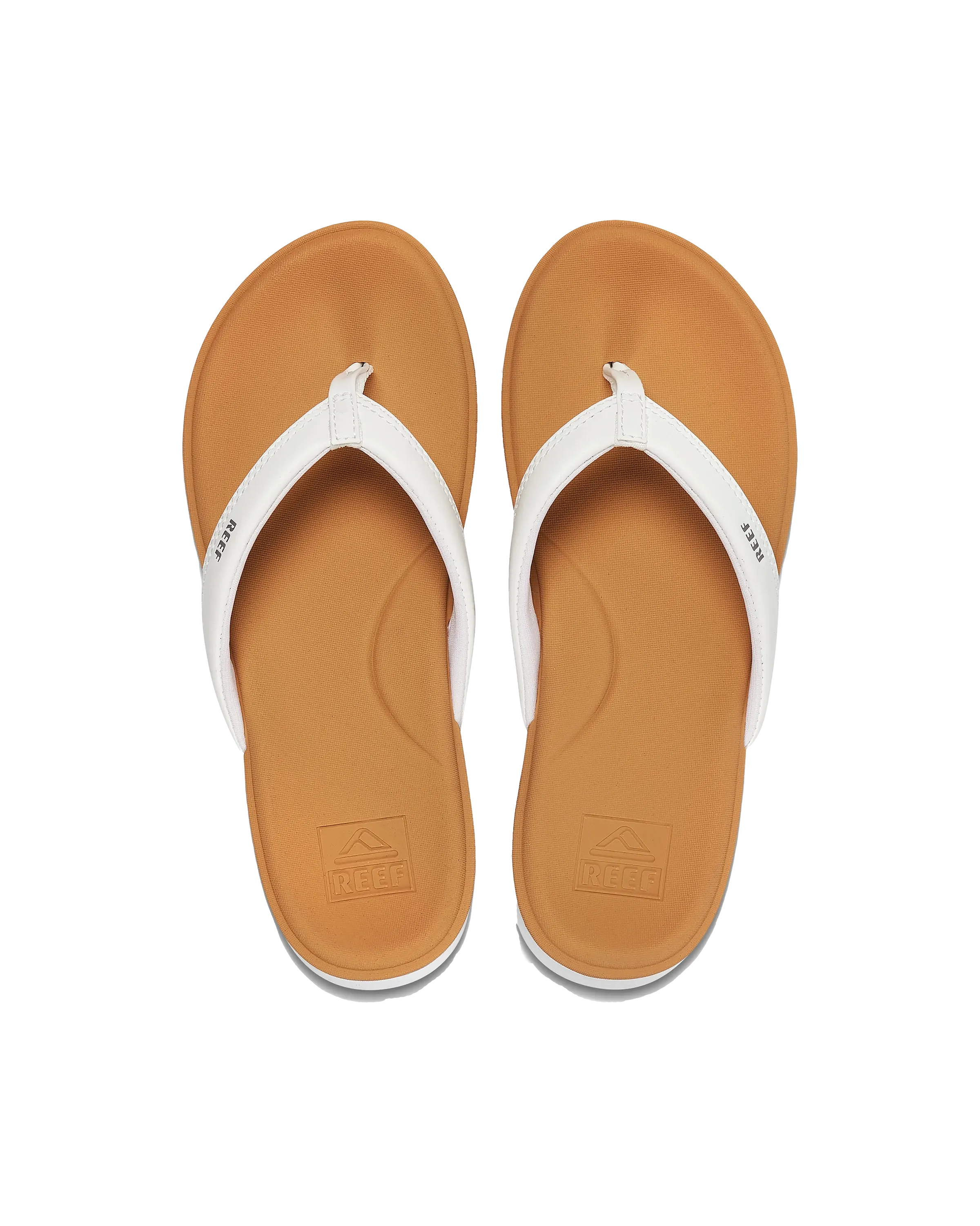 Cushion Cloud Flip Flops in White & Tan