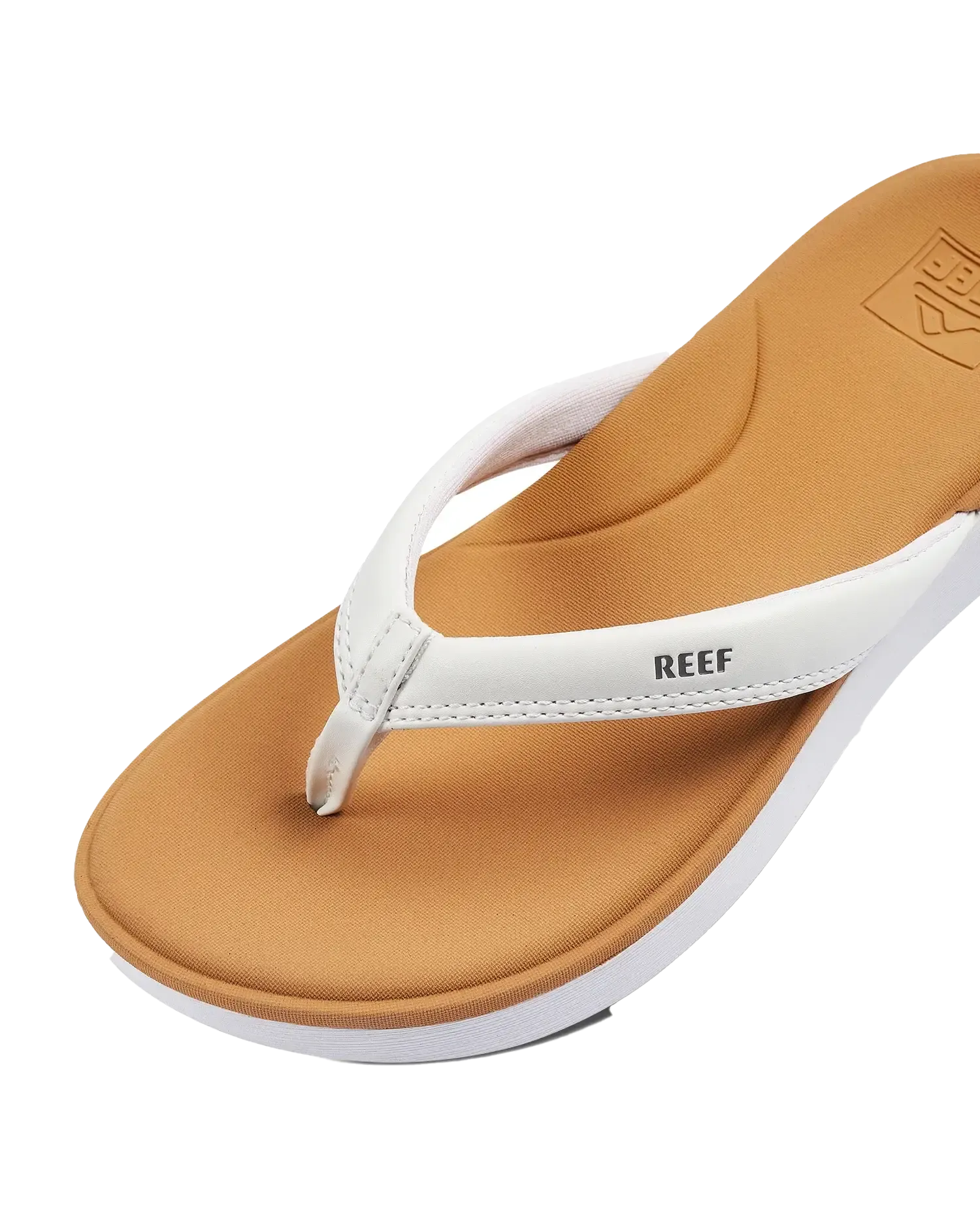 Cushion Cloud Flip Flops in White & Tan