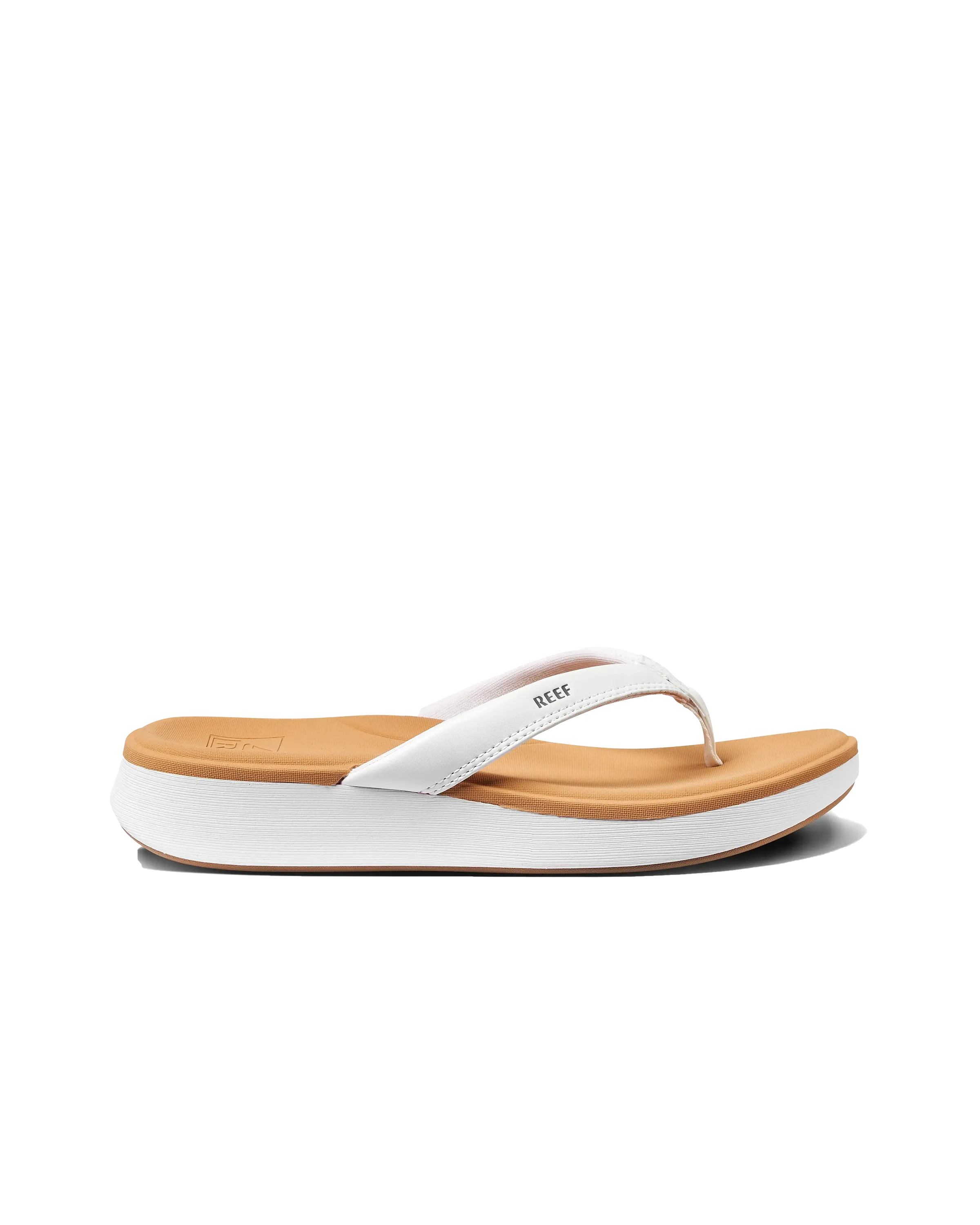 Cushion Cloud Flip Flops in White & Tan