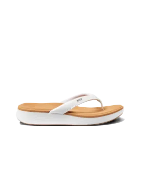 Cushion Cloud Flip Flops in White & Tan