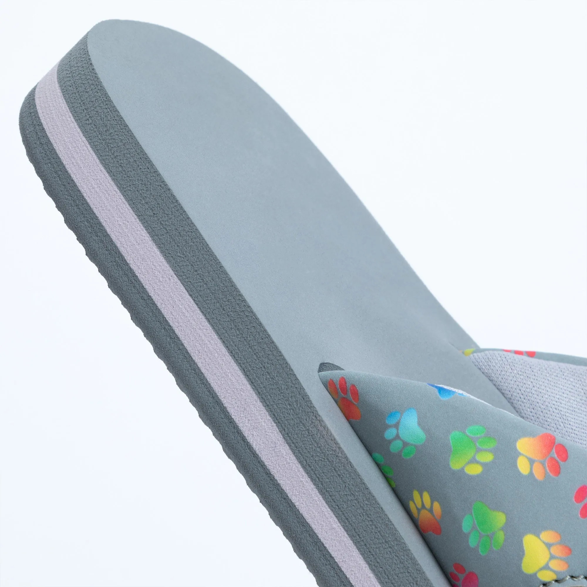 Cushy Comfort Paw Print Flip Flops