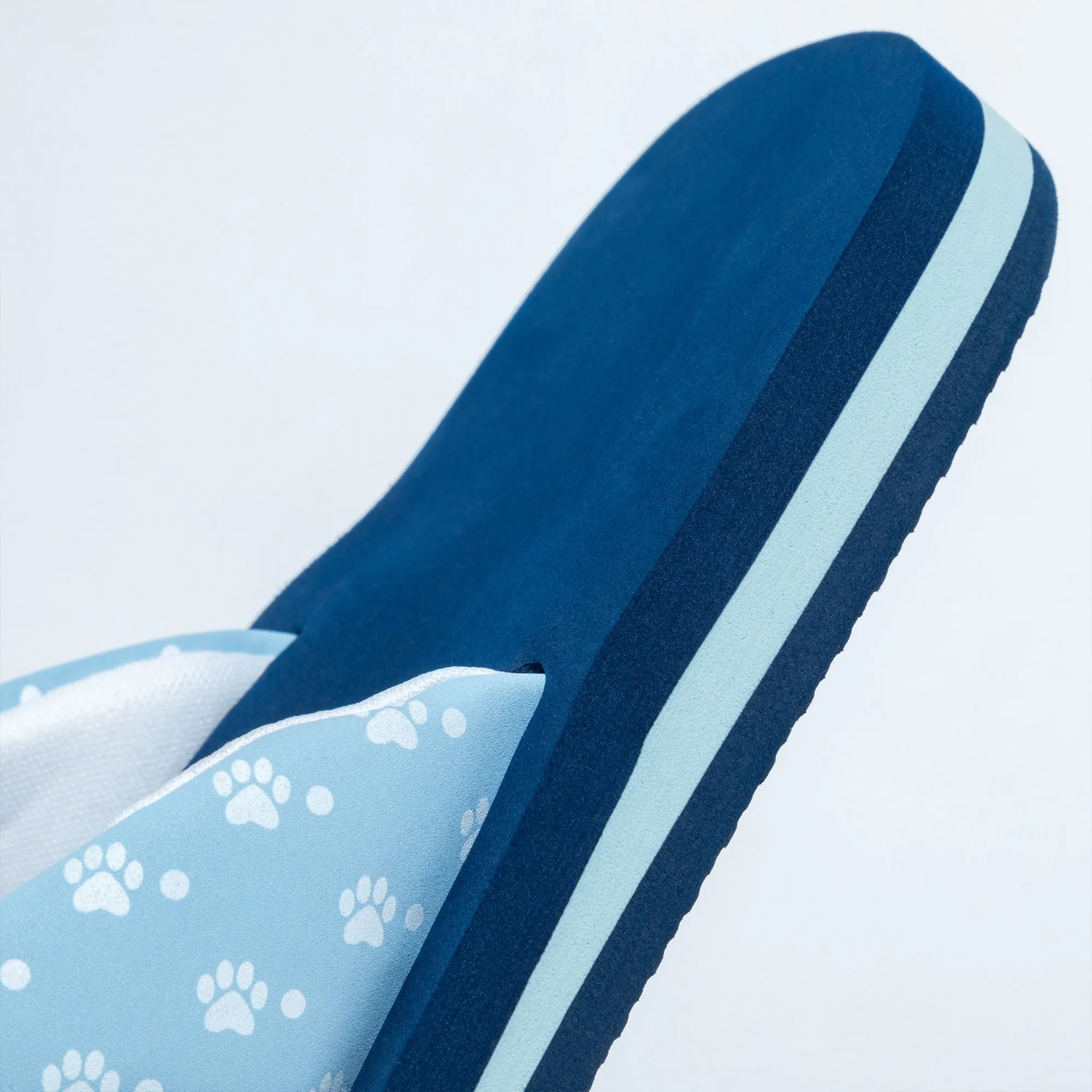 Cushy Comfort Paw Print Flip Flops