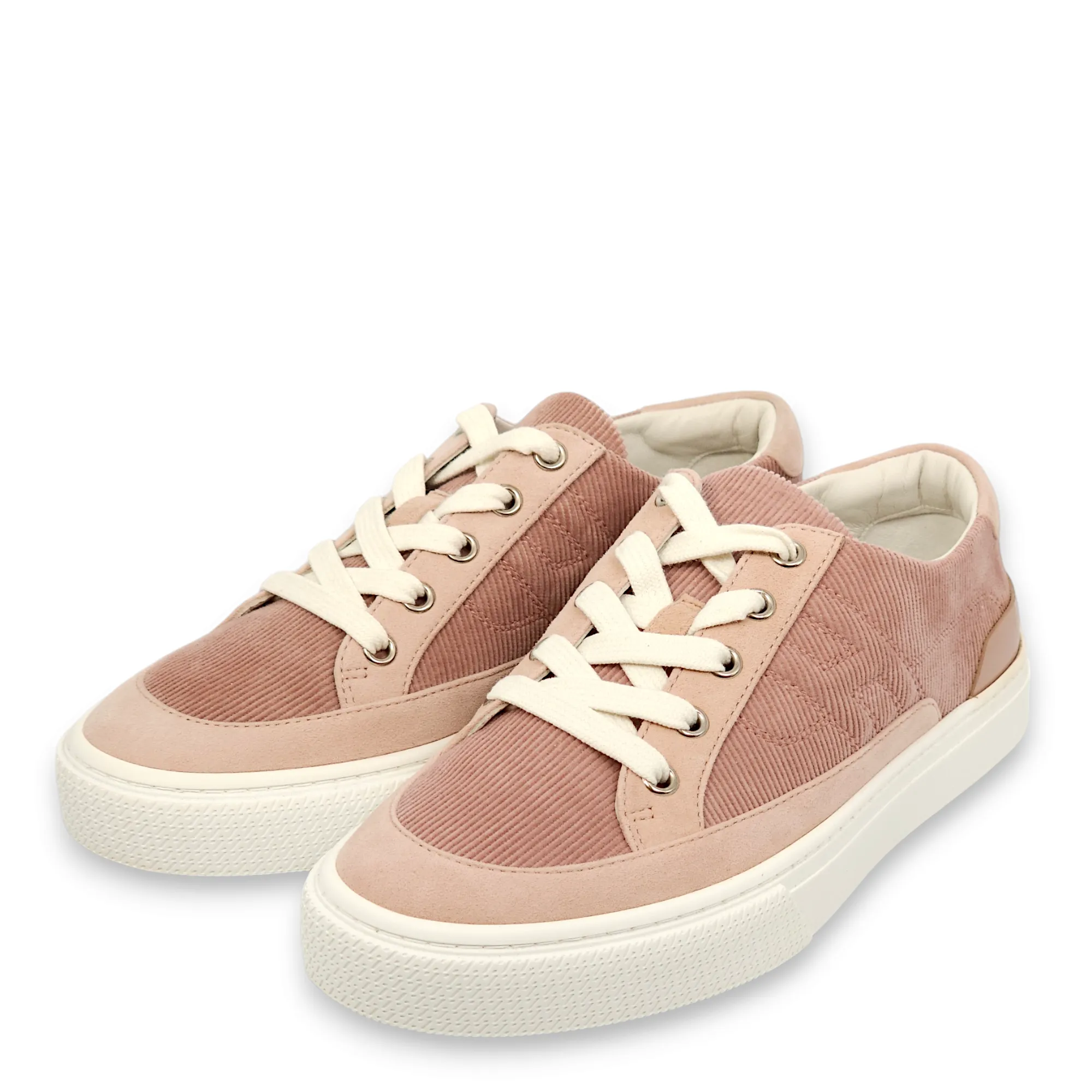 Deep 37 Rose Opaline Sneakers in Velours Cotele