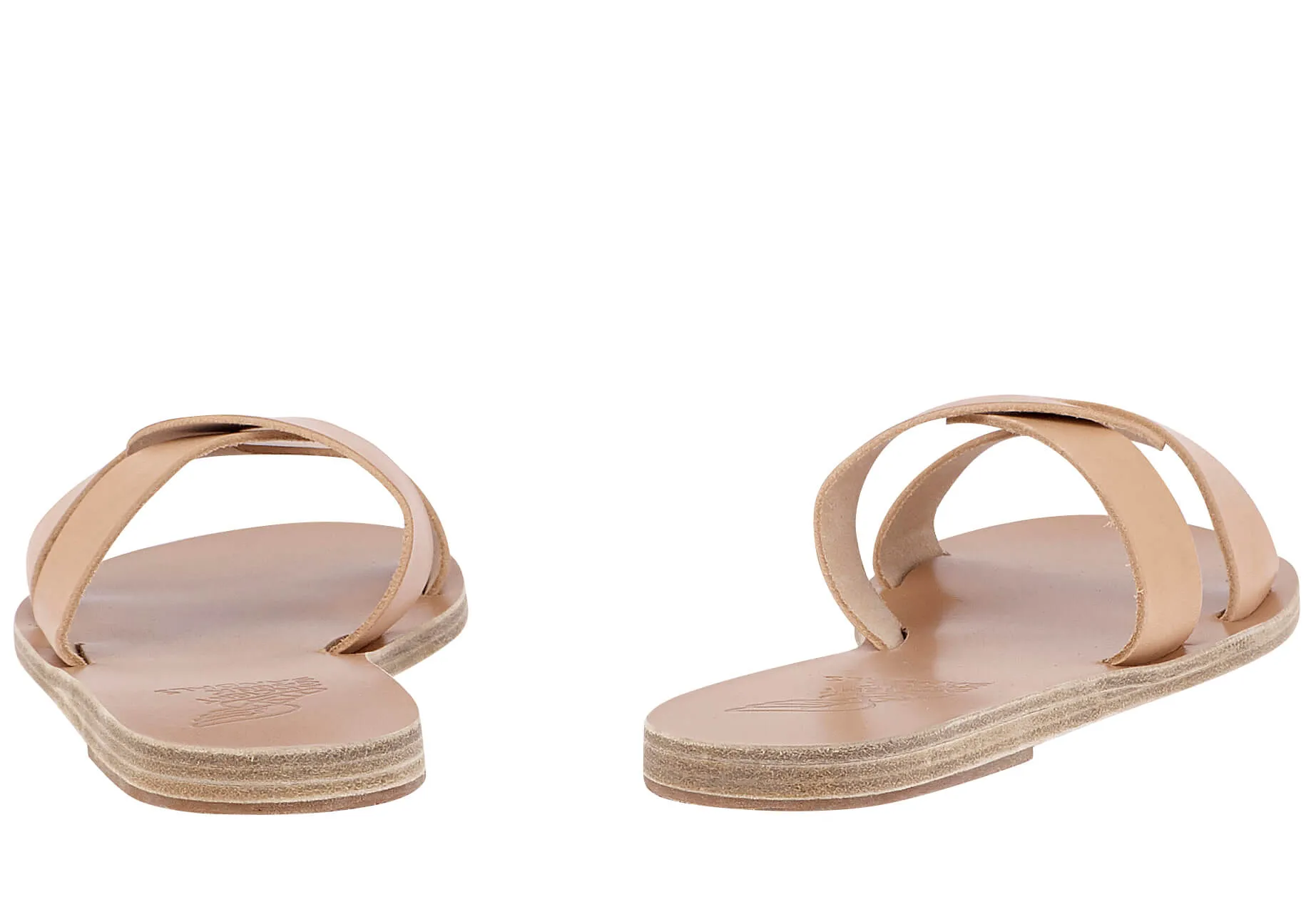 Desmos Leather Slide Sandals Natural