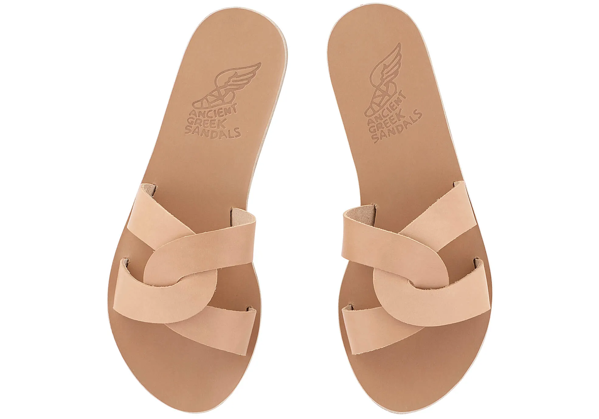 Desmos Leather Slide Sandals Natural