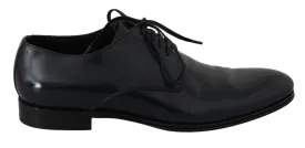 Dolce & Gabbana Elegant Dark Blue Leather Derby Dress Shoes