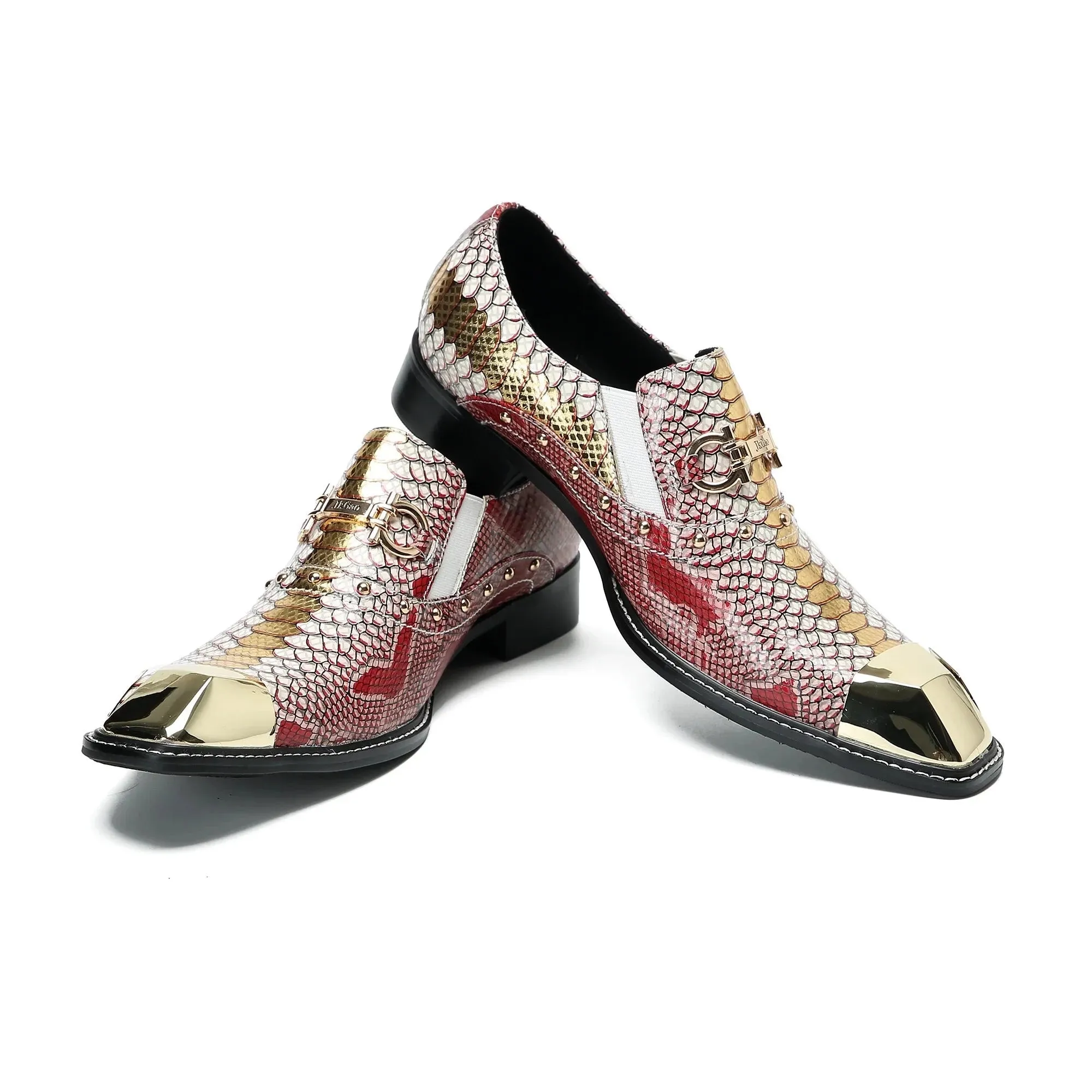 Elegant Metal Buckle Men's Dress Shoes