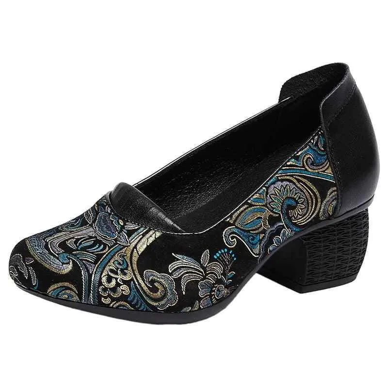 Ethnic Style High Heels Pumps: ICS5777 Women's Casual Shoes