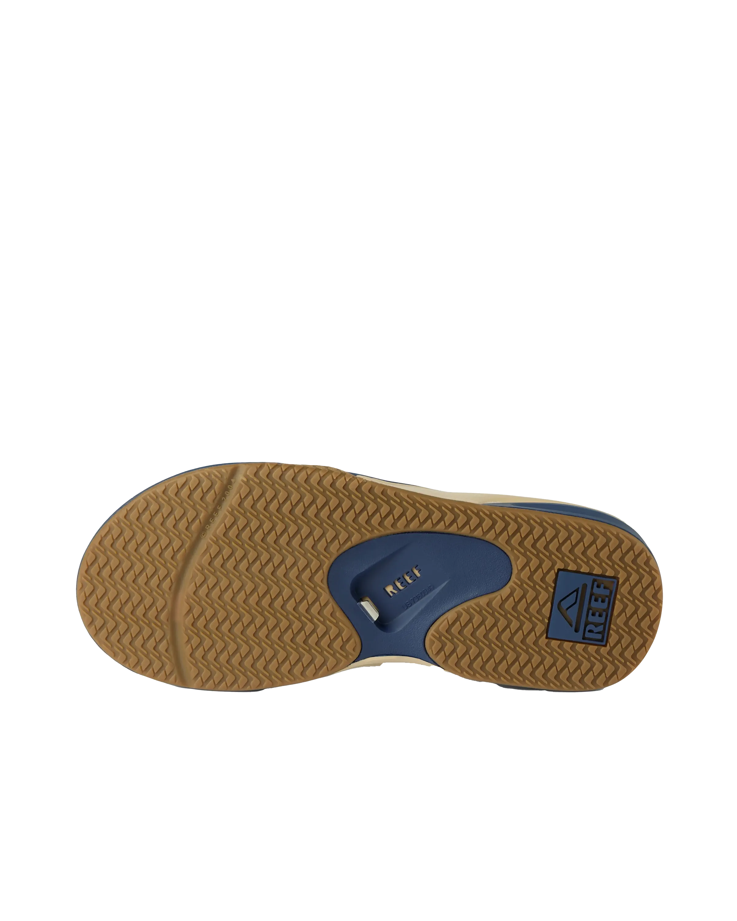 Fanning Flip Flops in Tan, Navy & Tan