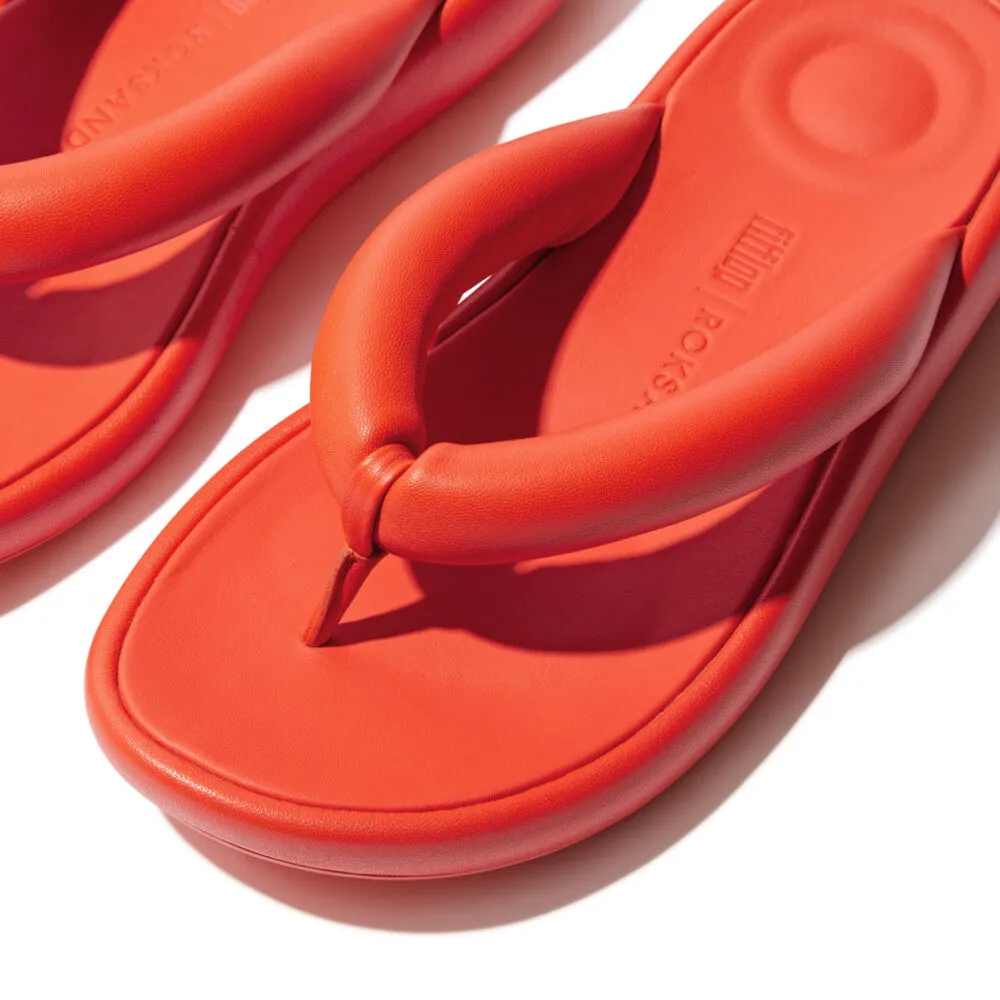 Fitflop IQushion D-Luxe x Roksanda Padded leather Flip Flops Tangerine