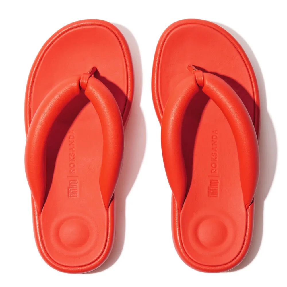 Fitflop IQushion D-Luxe x Roksanda Padded leather Flip Flops Tangerine