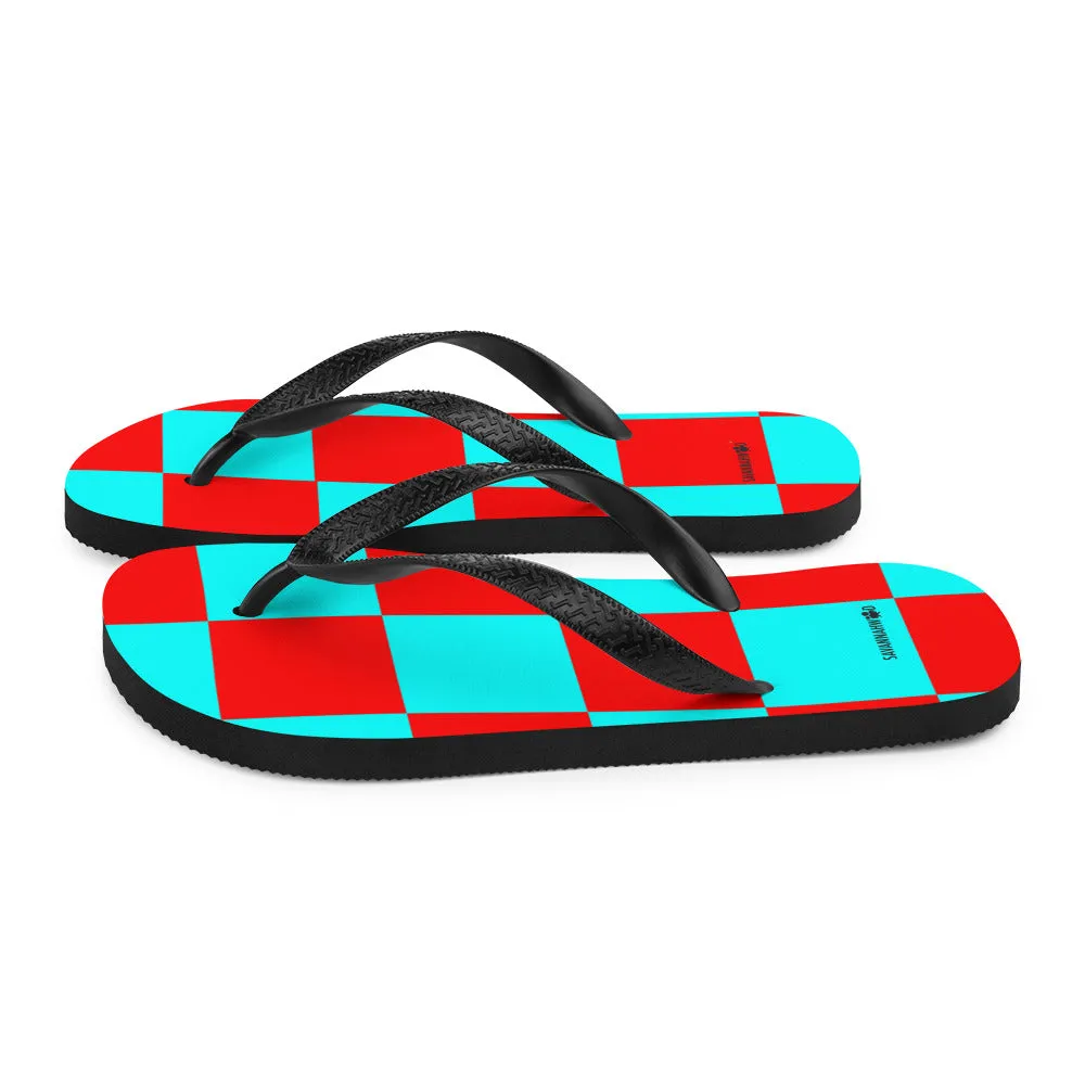 Flip-Flops Teal and Red