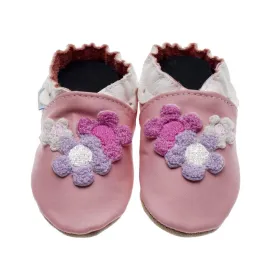 Flowered soft soled shoes