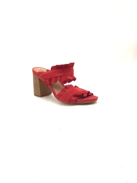 Free People Women's Sandals Red Suede Block Heel Size: 8/38