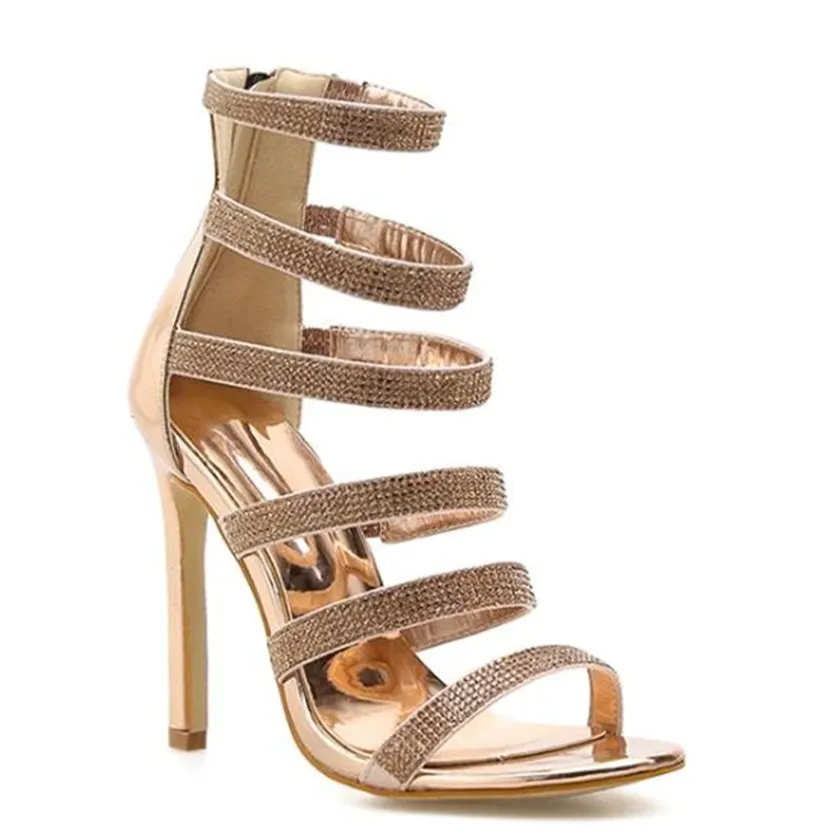 Funki Buys | Shoes | Women's Mid-calf Bling Gladiator Sandals