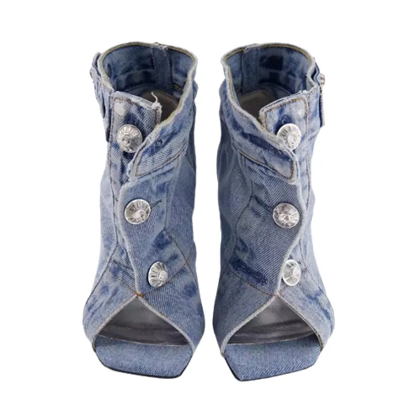 Funki Buys | Shoes | Women's Quirky Denim High Heel Shoes