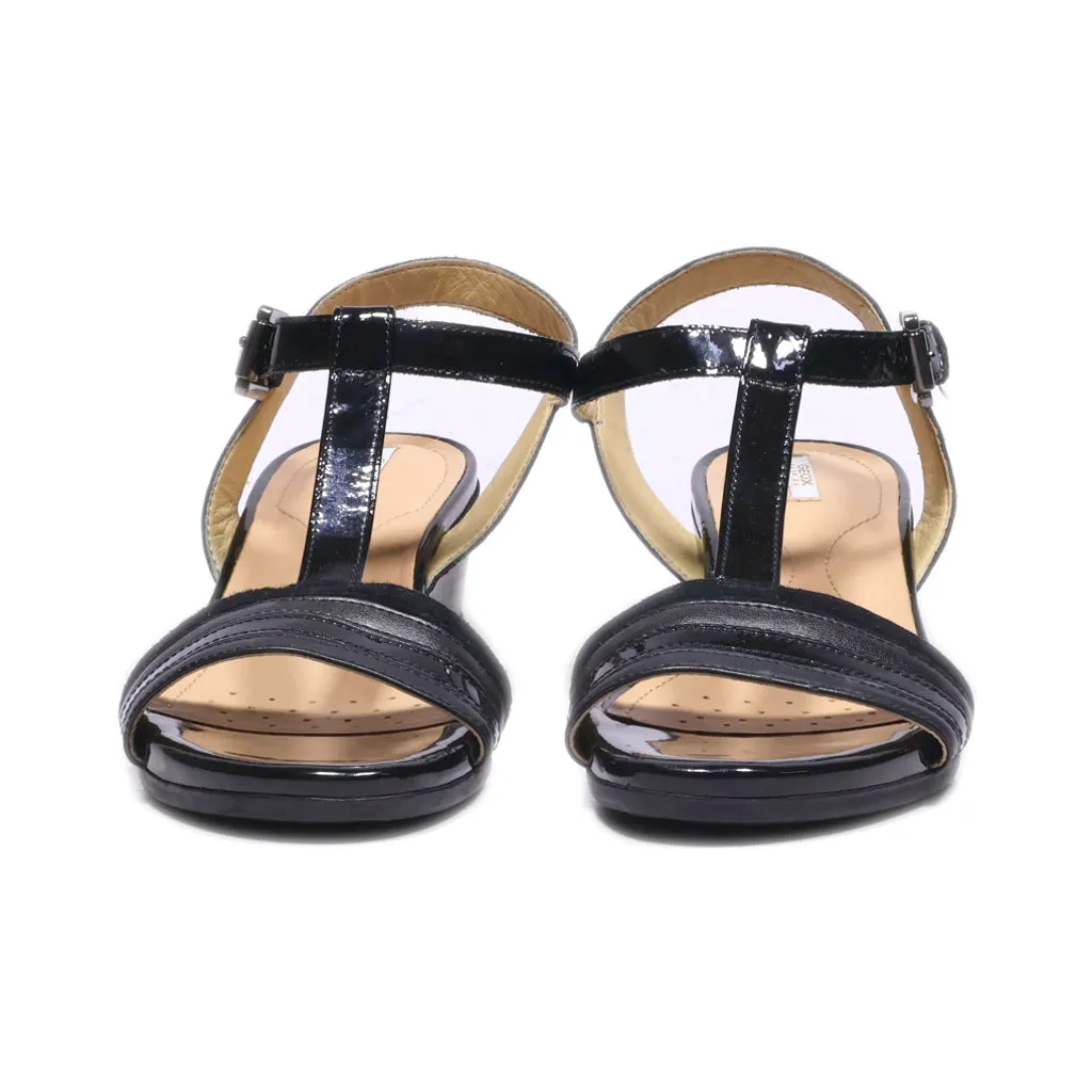 Geox Wedge Sandals Leather Black Colour For Women