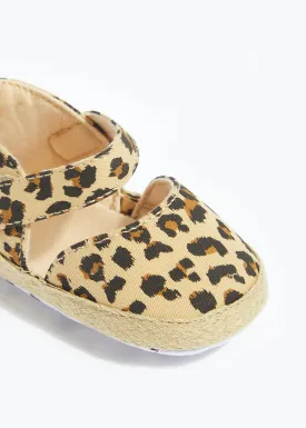 Girls Leopard Print Soft Sole Shoe