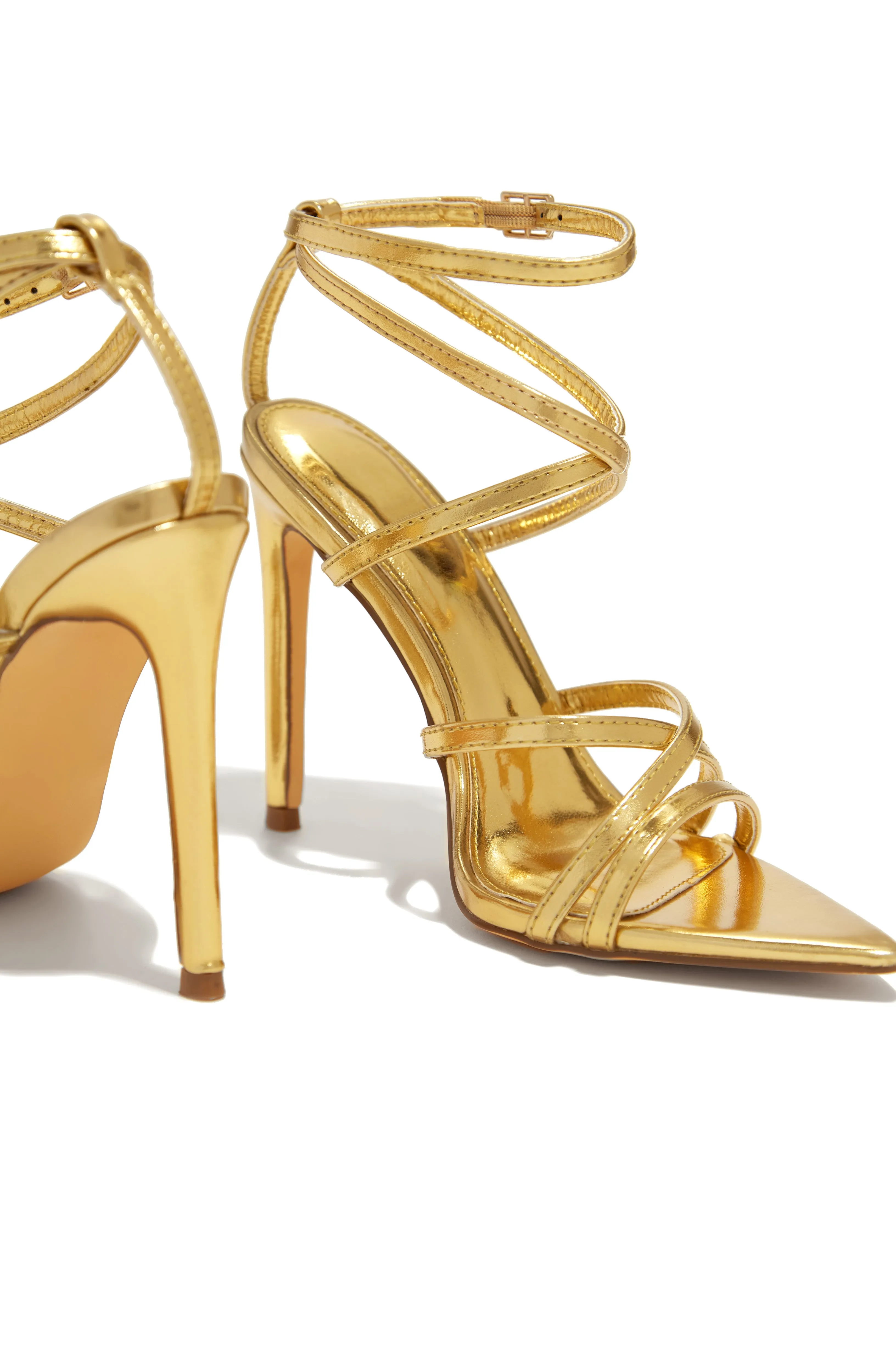 Gossip Girl Strappy High Heels - Gold