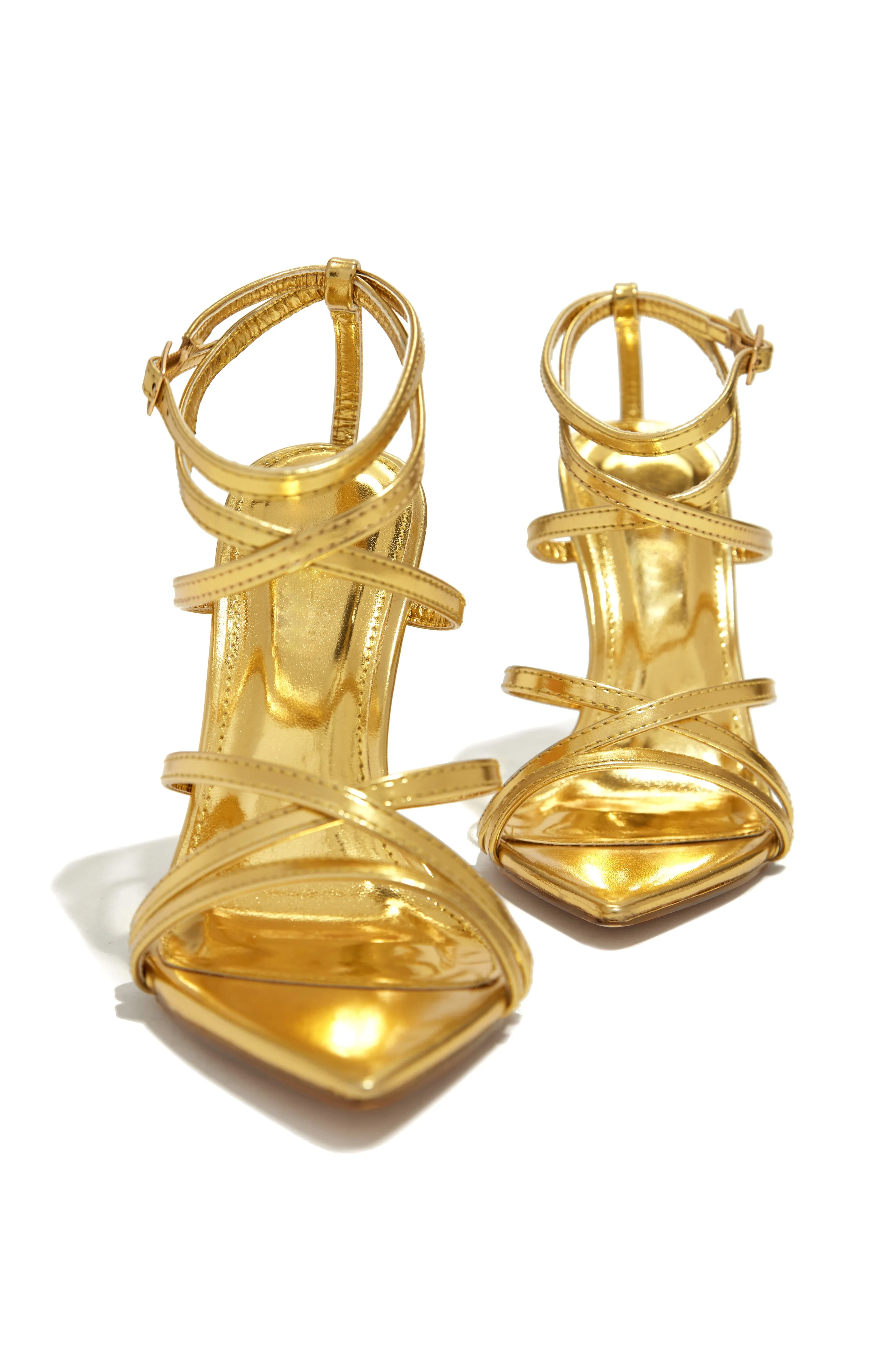 Gossip Girl Strappy High Heels - Gold