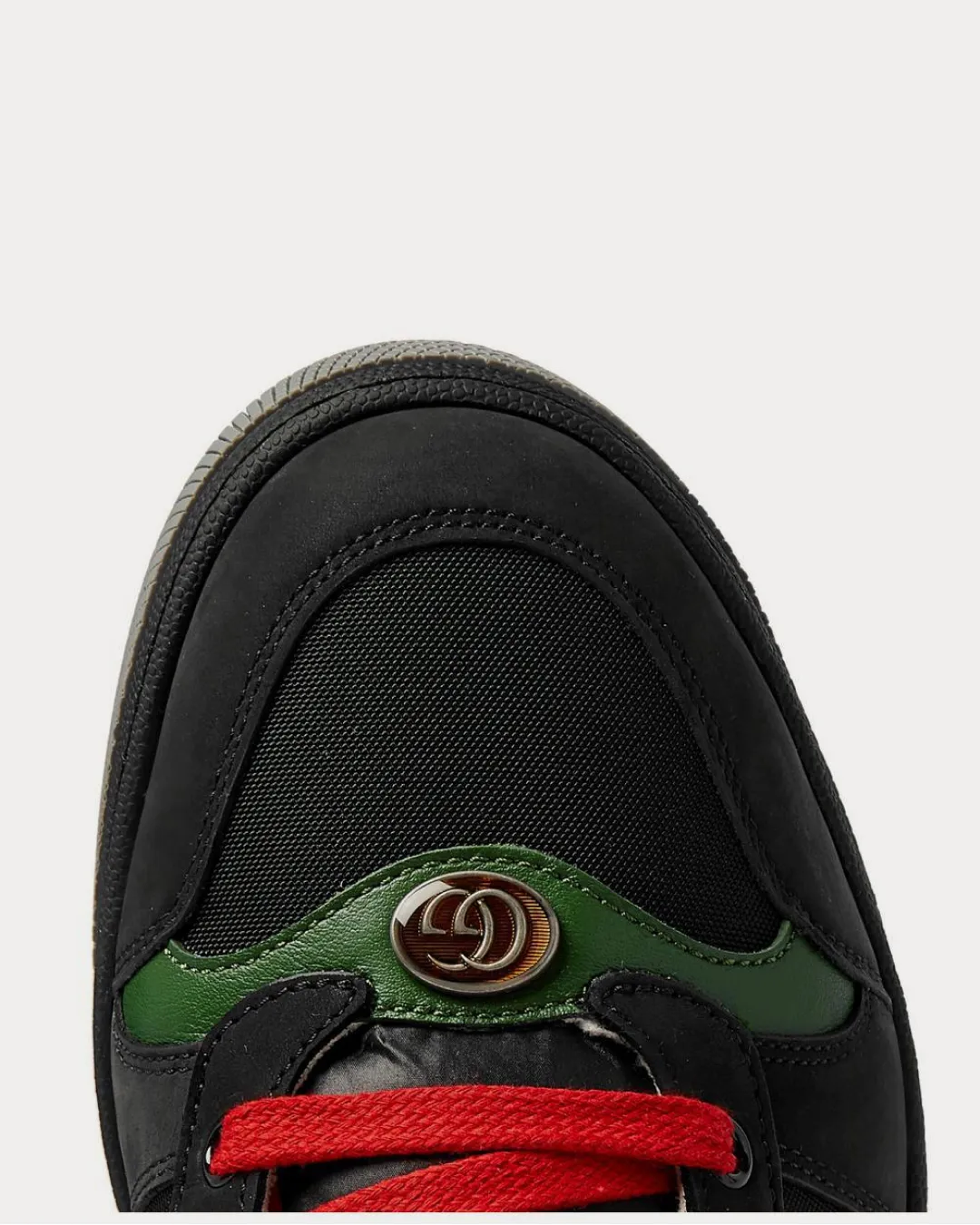 Gucci Screener Webbing-Trimmed 'Black' Leather, Suede and Canvas Sneakers