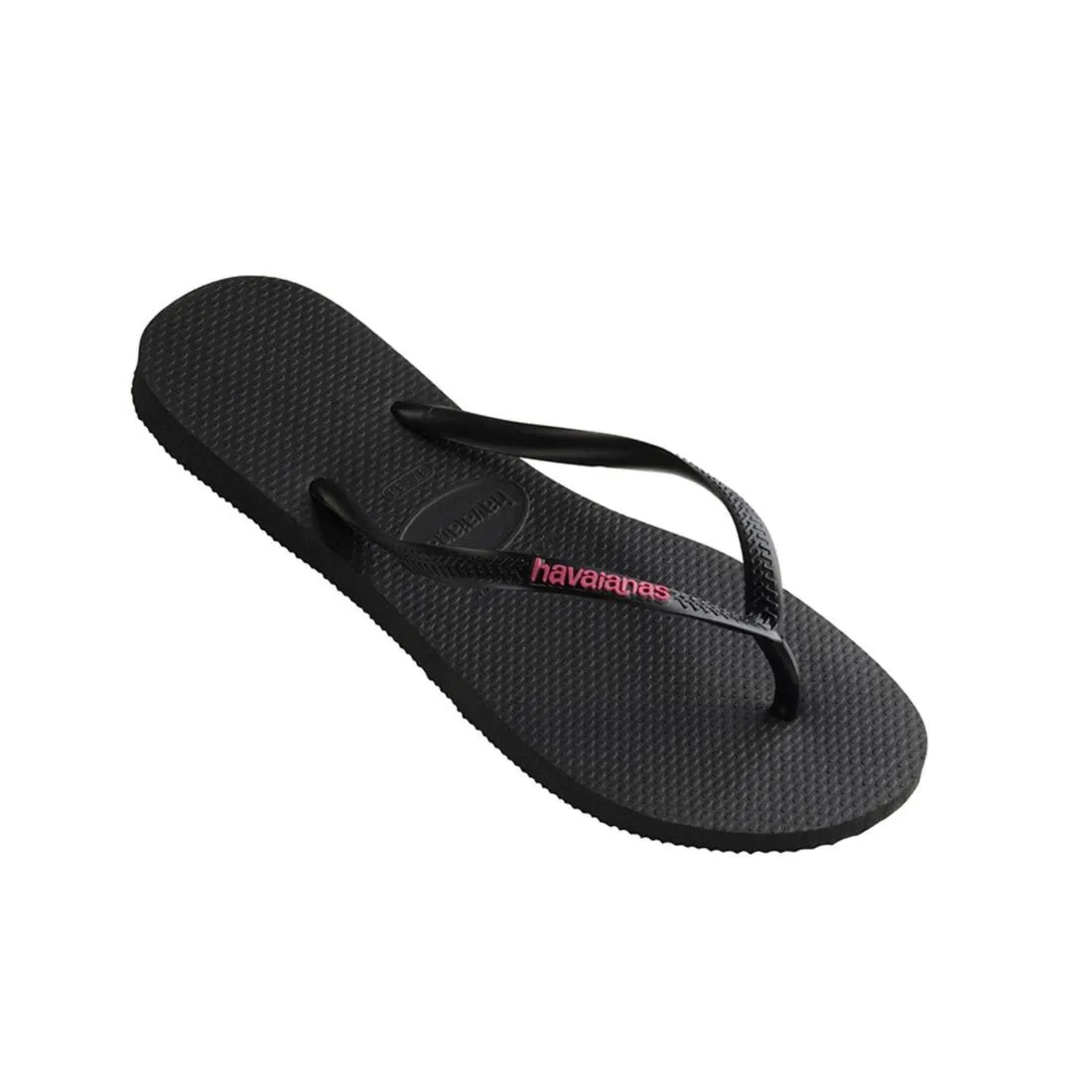 Havaianas Kids Slim Rubber Logo - Black/Rose