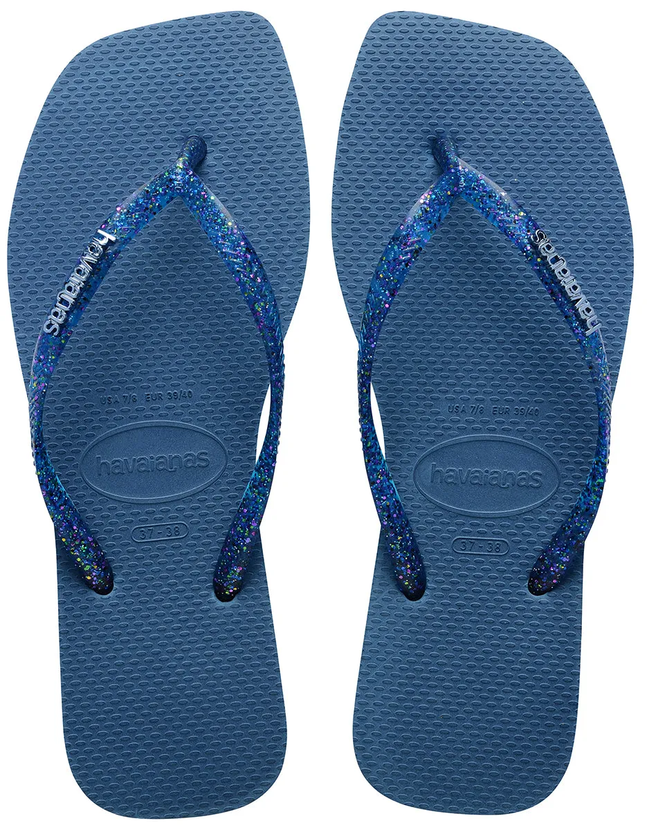 Havaianas Square Metallic In Blue Glitter For Women